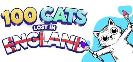 Portada de 100 Cats Lost In England Find & Color