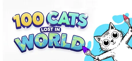 Portada de 100 Cats Lost In World Find & Color