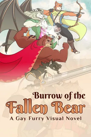 Portada de Burrow of the Fallen Bear: A Gay Furry Visual Novel