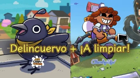 Portada de Delincuervo (Just Crow Things) + ¡A limpiar! (Cleaning Up!)