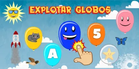 Portada de Explotar Globos para niños pequeños - Aprende letras, números, colores y animales