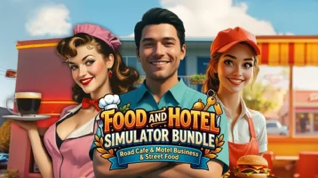 Portada de Food And Hotel Simulator Bundle: Road Cafe & Motel Business & Street Food