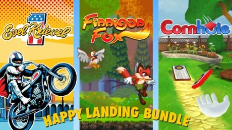 Portada de Happy Landing Bundle: Evel Knievel + Finnigan Fox + Cornhole