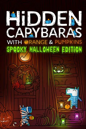Portada de Hidden Capybaras with Orange and Pumpkins: Spooky Halloween Edition