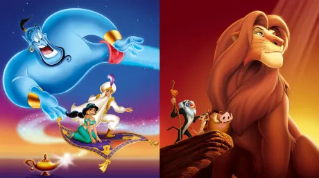 Portada de Juegos clásicos de Disney: Aladdin y El rey león