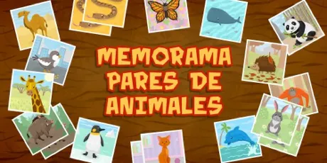 Portada de Memorama Pares de Animales - Juego de Combinación y Concentración para Niños pequeños y Niñitos