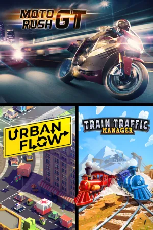 Portada de Moto Rush GT + Urban Flow + Train Traffic Manager