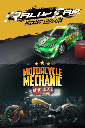 Portada de Rally Car Mechanic x Motorcycle Mechanic Simulator 2021