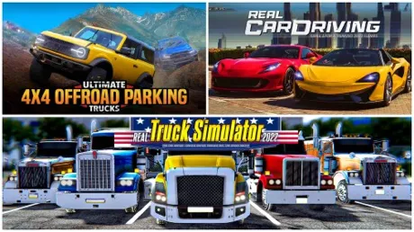 Portada de Real Truck Simulator USA & Ultimate 4x4 Offroad & Real Car Driving Simulator Bundle