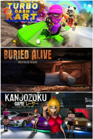 Portada de Turbo Dash Kart & Buried Alive & Kanjozoku Game