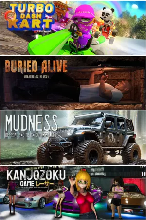 Portada de Turbo Dash Kart & Mudness Offroad & Buried Alive & Kanjozoku Game